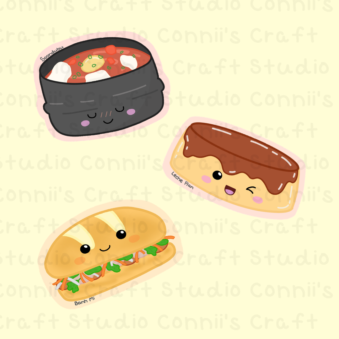 Asian Yummies Sticker Pack (Mix & Match Set of 5)