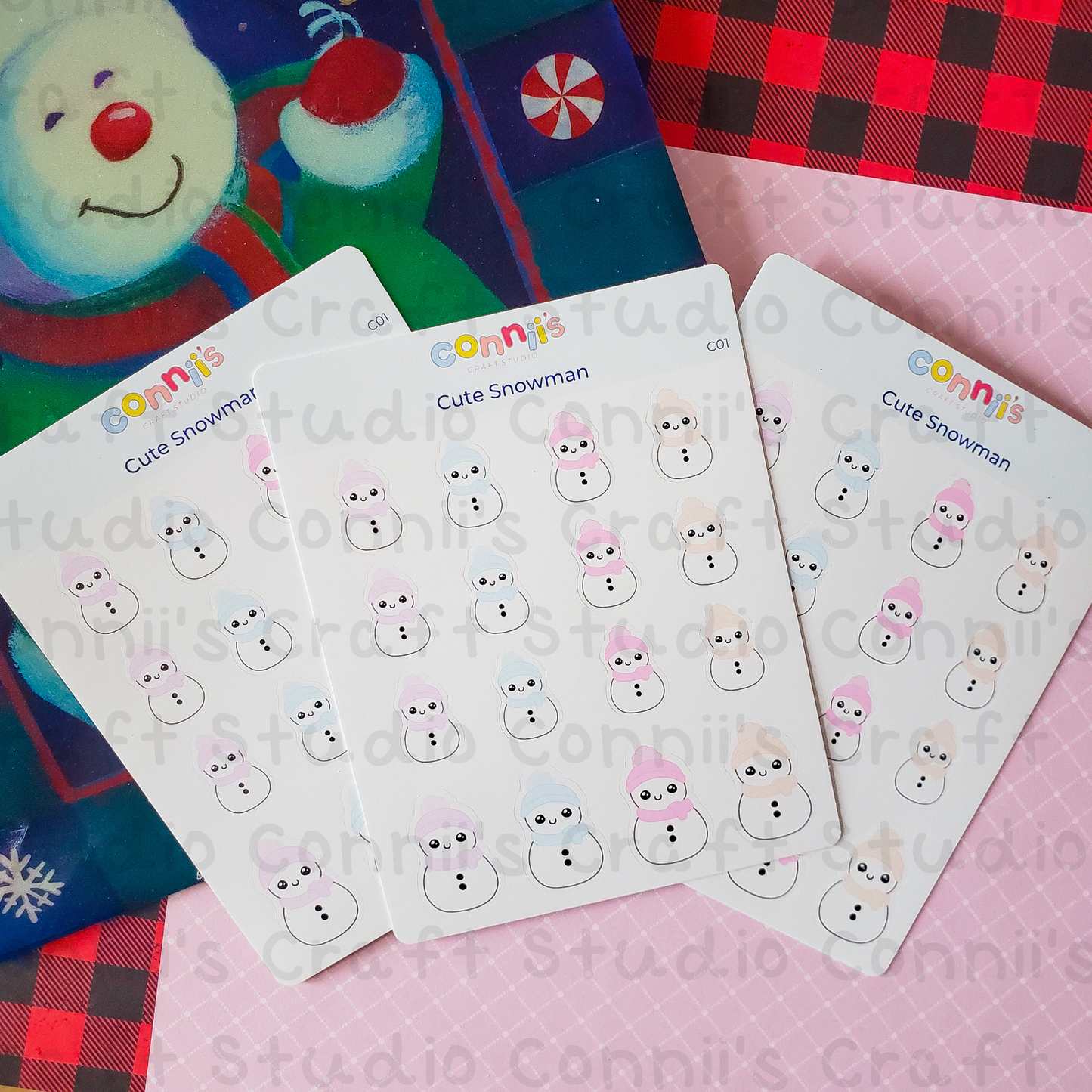 Cute Snowman Sticker Sheet