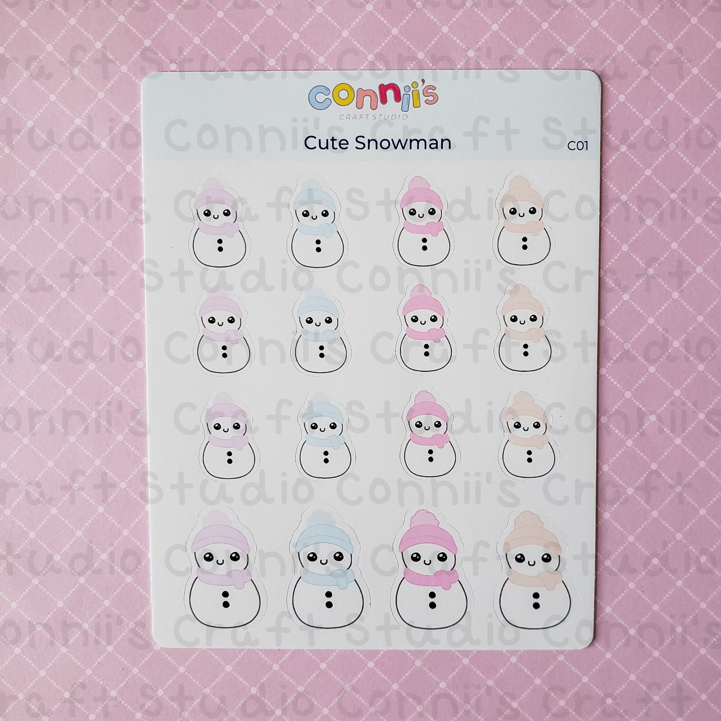 Cute Snowman Sticker Sheet