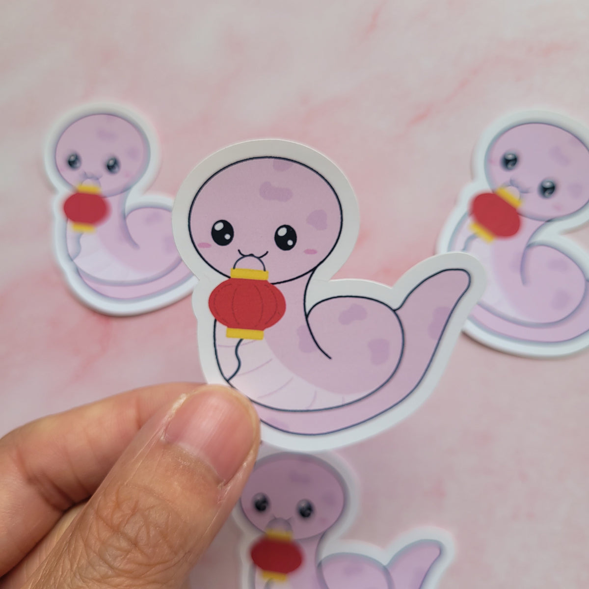 Year of the Snake - Pink Snake Vinyl Sticker