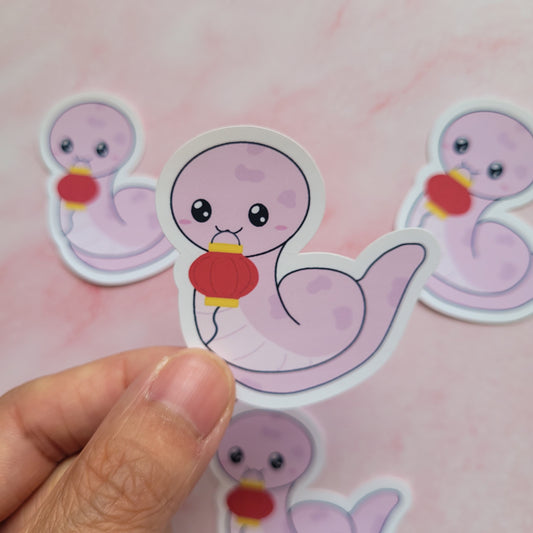 Year of the Snake - Pink Snake Vinyl Sticker