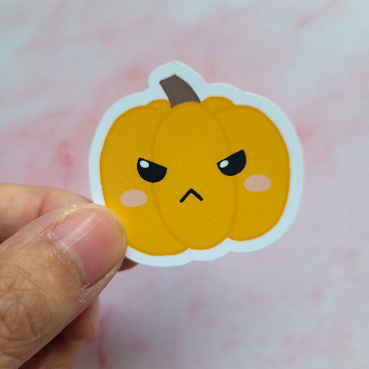 Angry Pumpkin Vinyl Sticker
